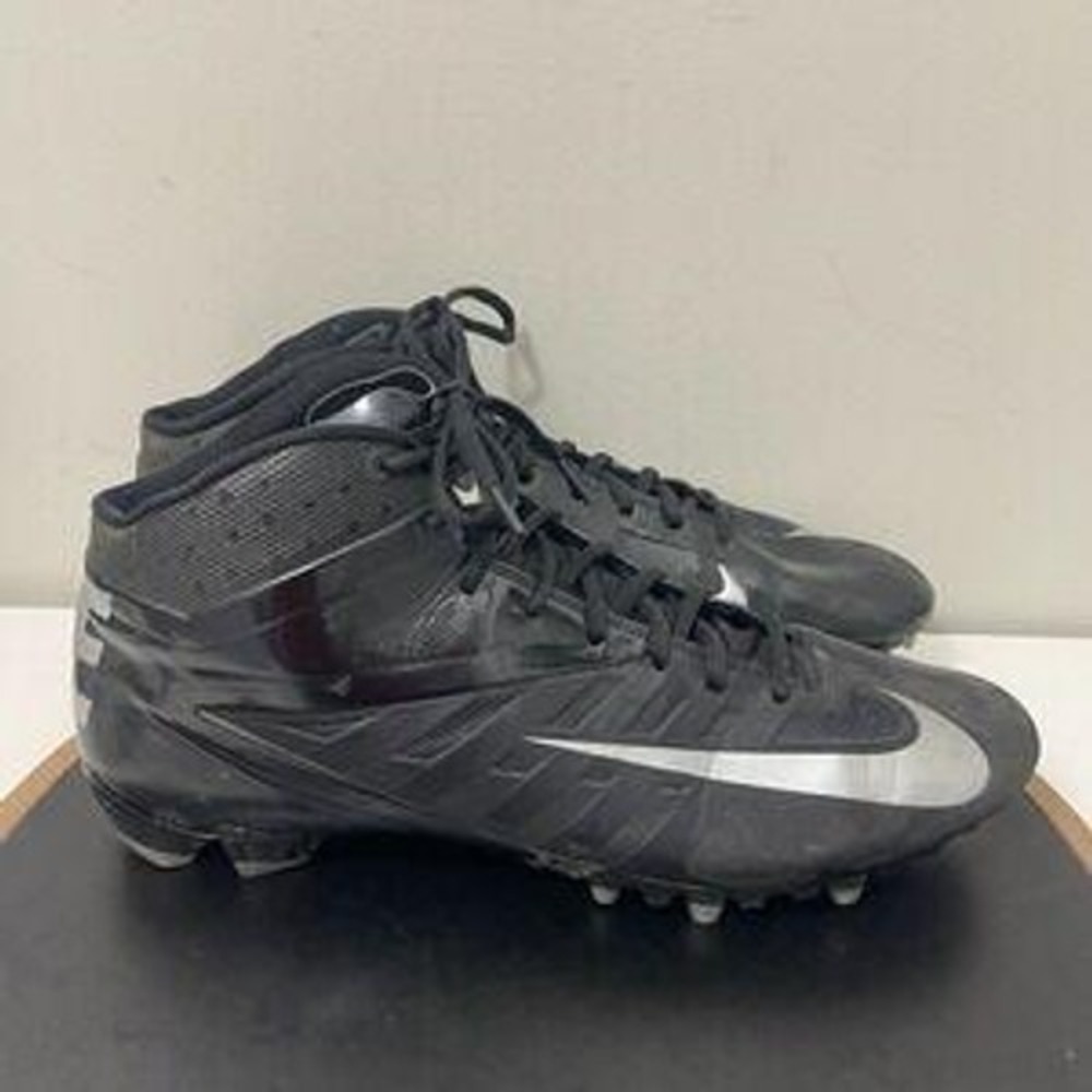 Nike Vapor Talon Pro Football Cleats Mens 14.5 Black Silver Mid Top 511339-001‎